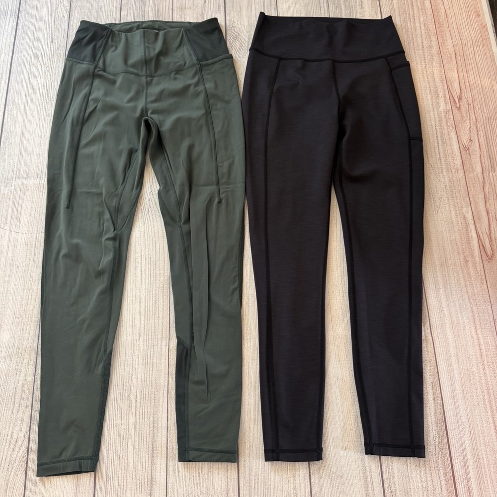 Sweaty Betty Leggings Lot 2 Soft Sculpt Super Sculpt Full Length Green Black M